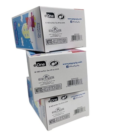 3 Peppa Pig Winter Santa Present Holiday Christmas Gift Ornament Kurt Adler Lot - Picture 8 of 15